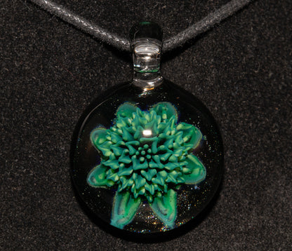 Glass Dahlia Pendant Necklace | Handblown Floral Borosilicate Jewelry | Nature-Inspired Gift