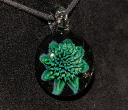 Glass Dahlia Pendant Necklace | Handblown Floral Borosilicate Jewelry | Nature-Inspired Gift