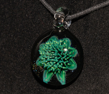 Glass Dahlia Pendant Necklace | Handblown Floral Borosilicate Jewelry | Nature-Inspired Gift