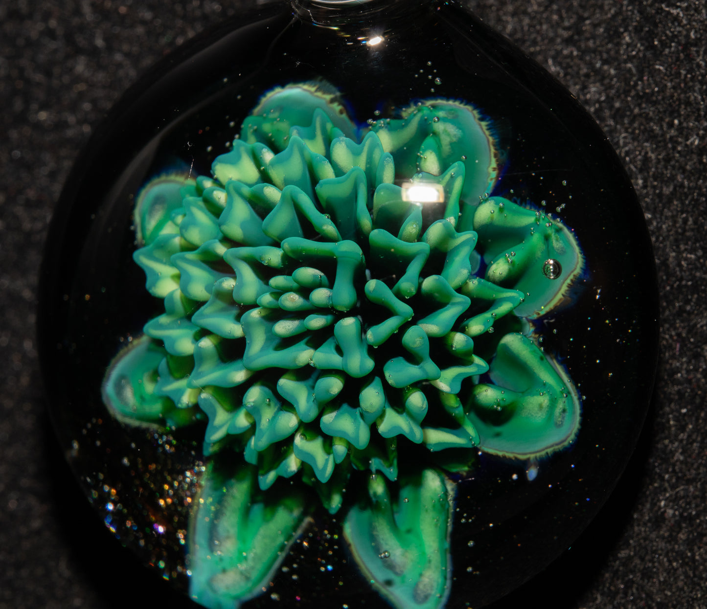 Glass Dahlia Pendant Necklace | Handblown Floral Borosilicate Jewelry | Nature-Inspired Gift