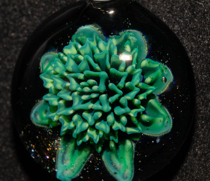 Glass Dahlia Pendant Necklace | Handblown Floral Borosilicate Jewelry | Nature-Inspired Gift