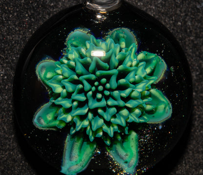 Glass Dahlia Pendant Necklace | Handblown Floral Borosilicate Jewelry | Nature-Inspired Gift