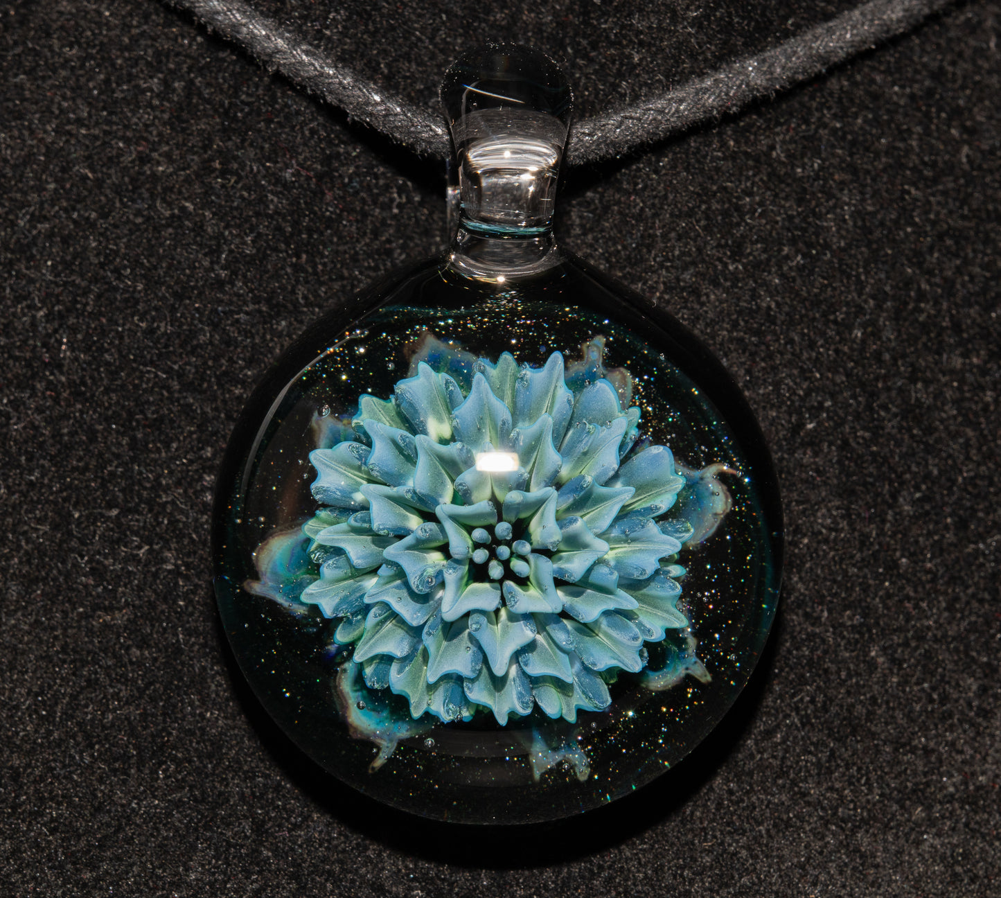 Blooming Dahlia Necklace | Borosilicate Glass Flower Pendant | Handmade Botanical Jewelry