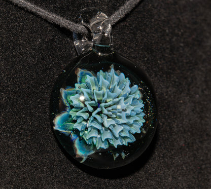 Blooming Dahlia Necklace | Borosilicate Glass Flower Pendant | Handmade Botanical Jewelry