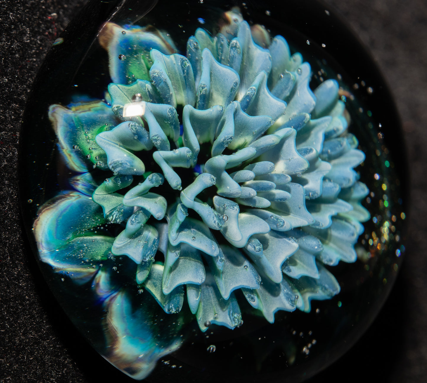 Blooming Dahlia Necklace | Borosilicate Glass Flower Pendant | Handmade Botanical Jewelry