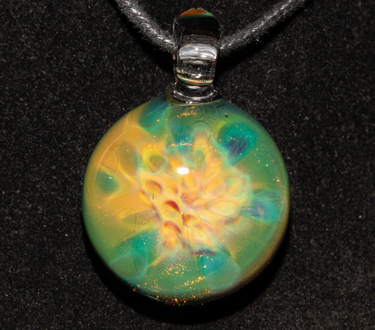 Honeycomb Glass Necklace | Ethereal Fumed Pendant | Galactic Depth Art | Heady Borosilicate Jewelry