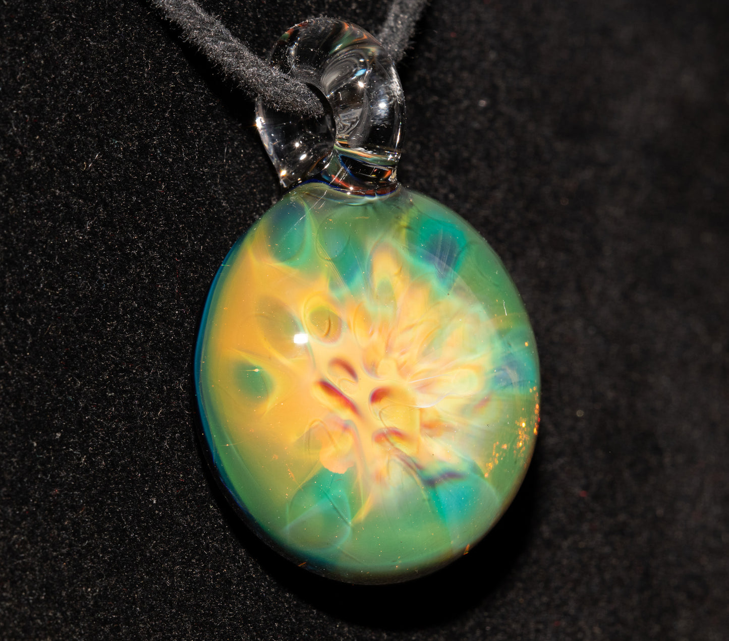 Honeycomb Glass Necklace | Ethereal Fumed Pendant | Galactic Depth Art | Heady Borosilicate Jewelry