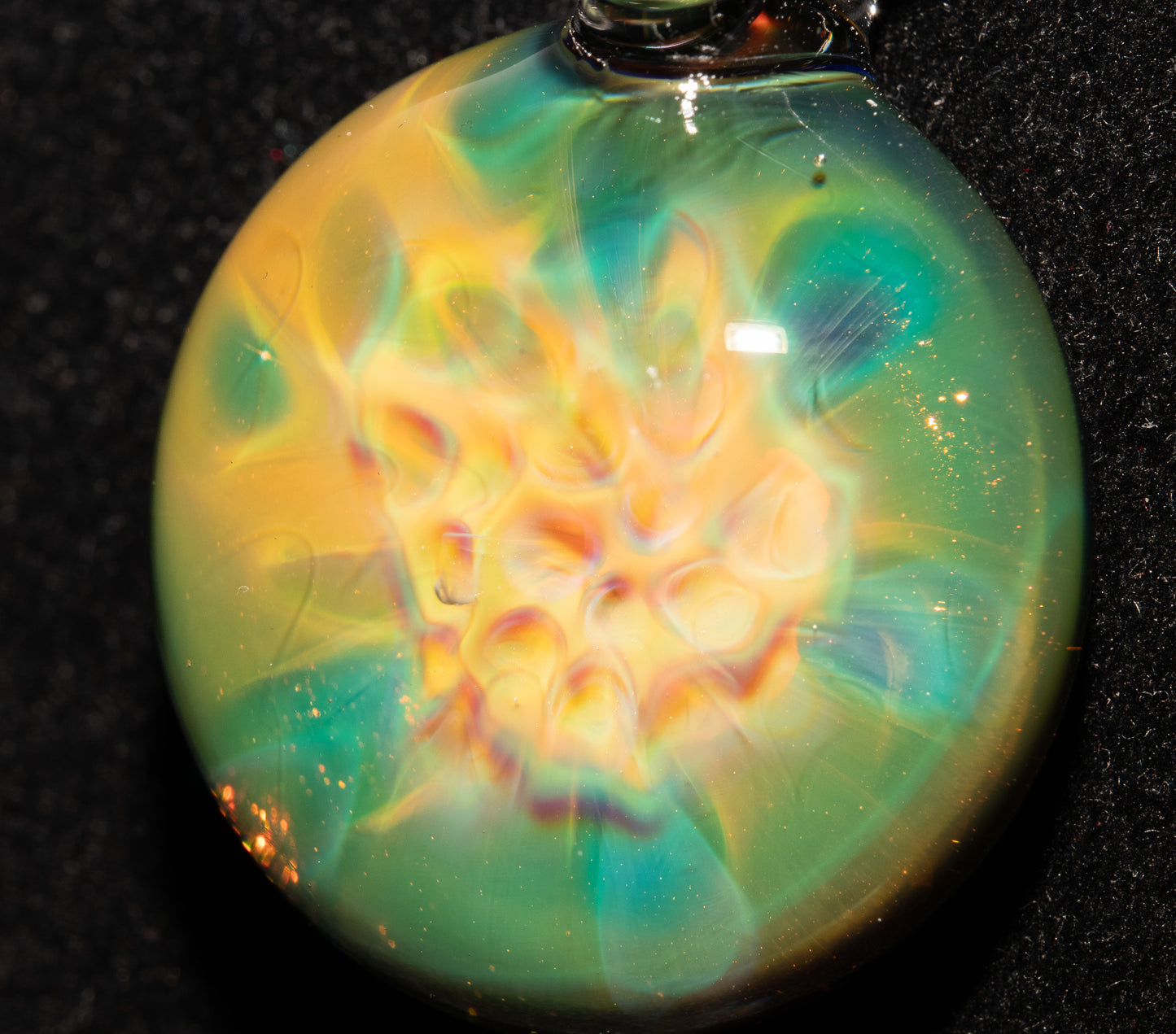 Honeycomb Glass Necklace | Ethereal Fumed Pendant | Galactic Depth Art | Heady Borosilicate Jewelry