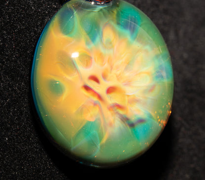 Honeycomb Glass Necklace | Ethereal Fumed Pendant | Galactic Depth Art | Heady Borosilicate Jewelry