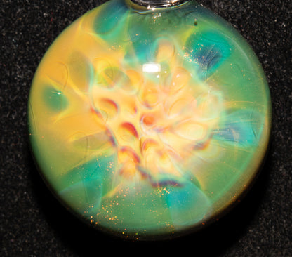 Honeycomb Glass Necklace | Ethereal Fumed Pendant | Galactic Depth Art | Heady Borosilicate Jewelry