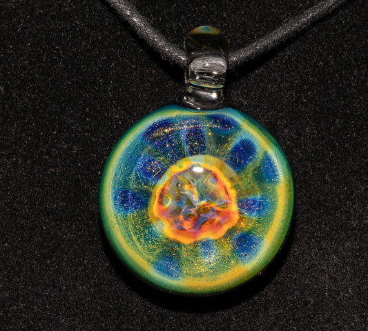 Borosilicate Jewelry | Galactic Depth Art Creation | Ethereal Fumed Pendant | Lotus Pod Glass Necklace