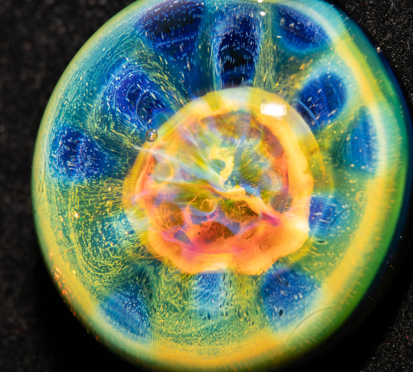 Borosilicate Jewelry | Galactic Depth Art Creation | Ethereal Fumed Pendant | Lotus Pod Glass Necklace