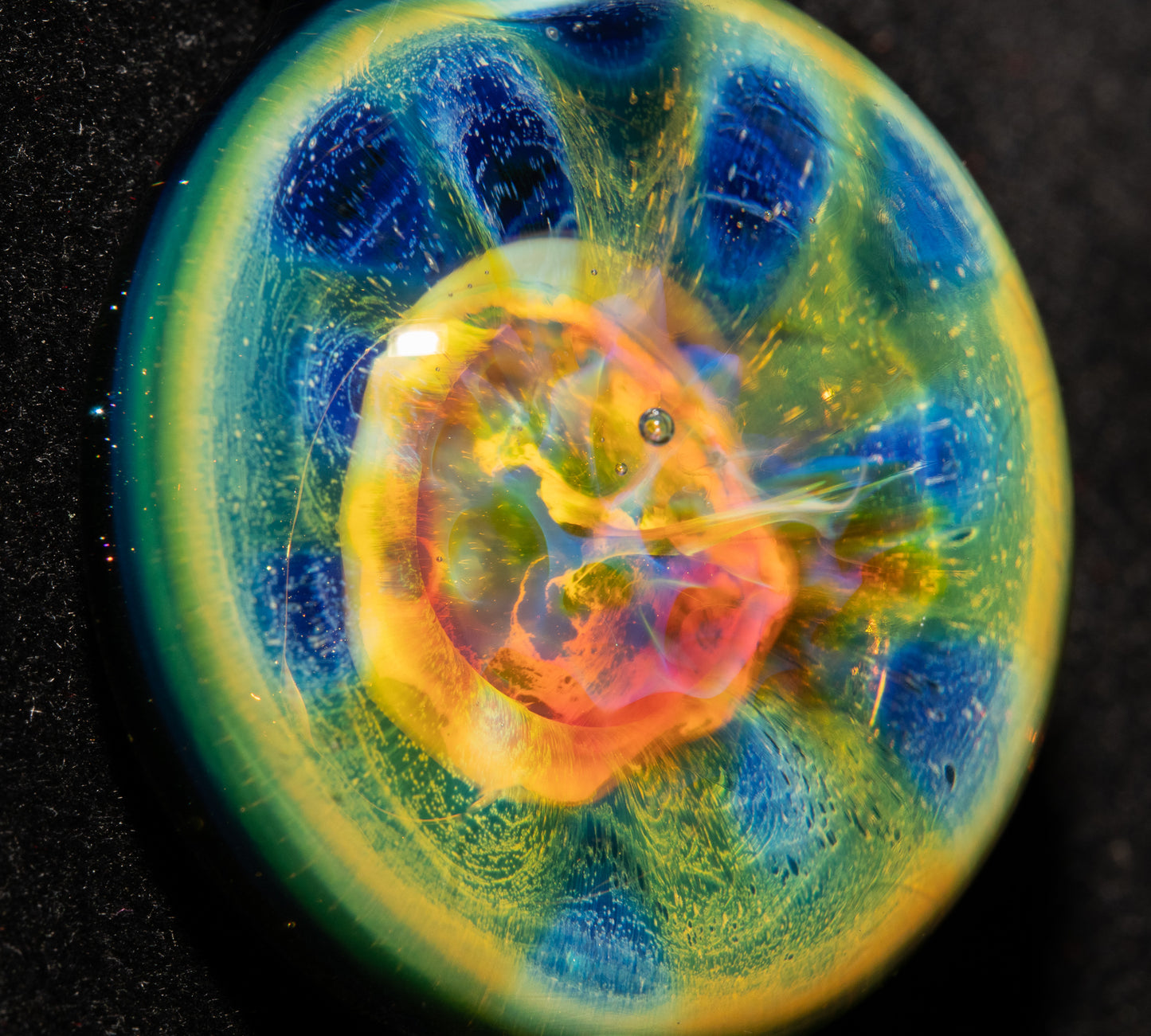 Borosilicate Jewelry | Galactic Depth Art Creation | Ethereal Fumed Pendant | Lotus Pod Glass Necklace