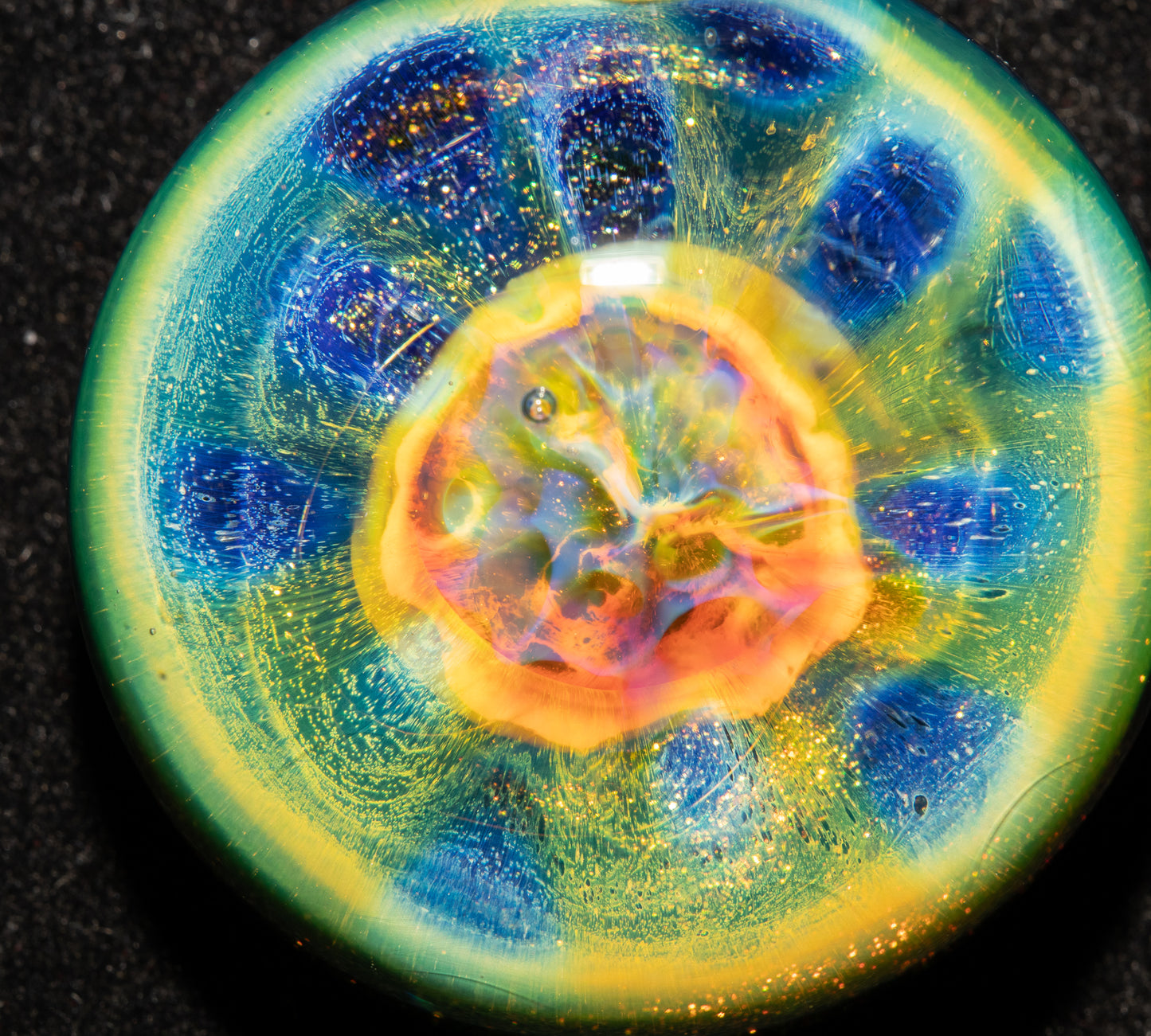 Borosilicate Jewelry | Galactic Depth Art Creation | Ethereal Fumed Pendant | Lotus Pod Glass Necklace