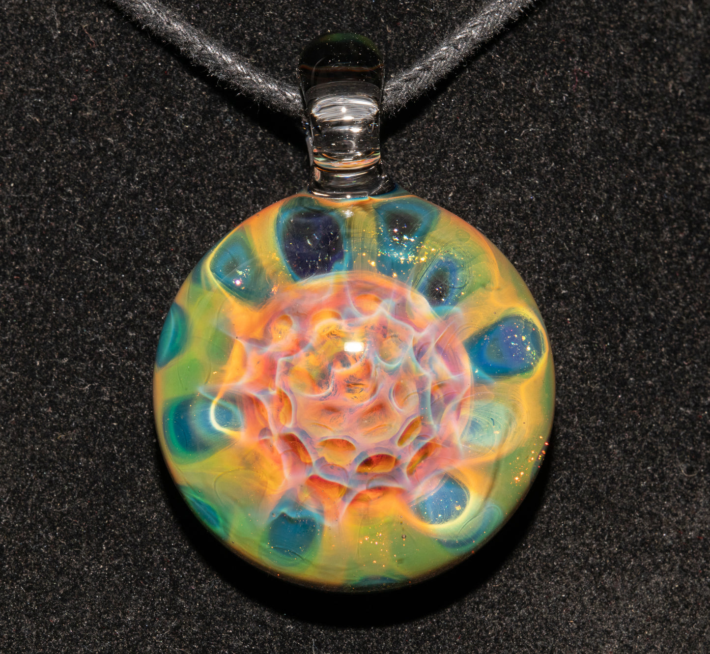 Ethereal Fumed Pendant | Heady Borosilicate Jewelry | Lotus Pod Glass Necklace | Galactic Depth Art