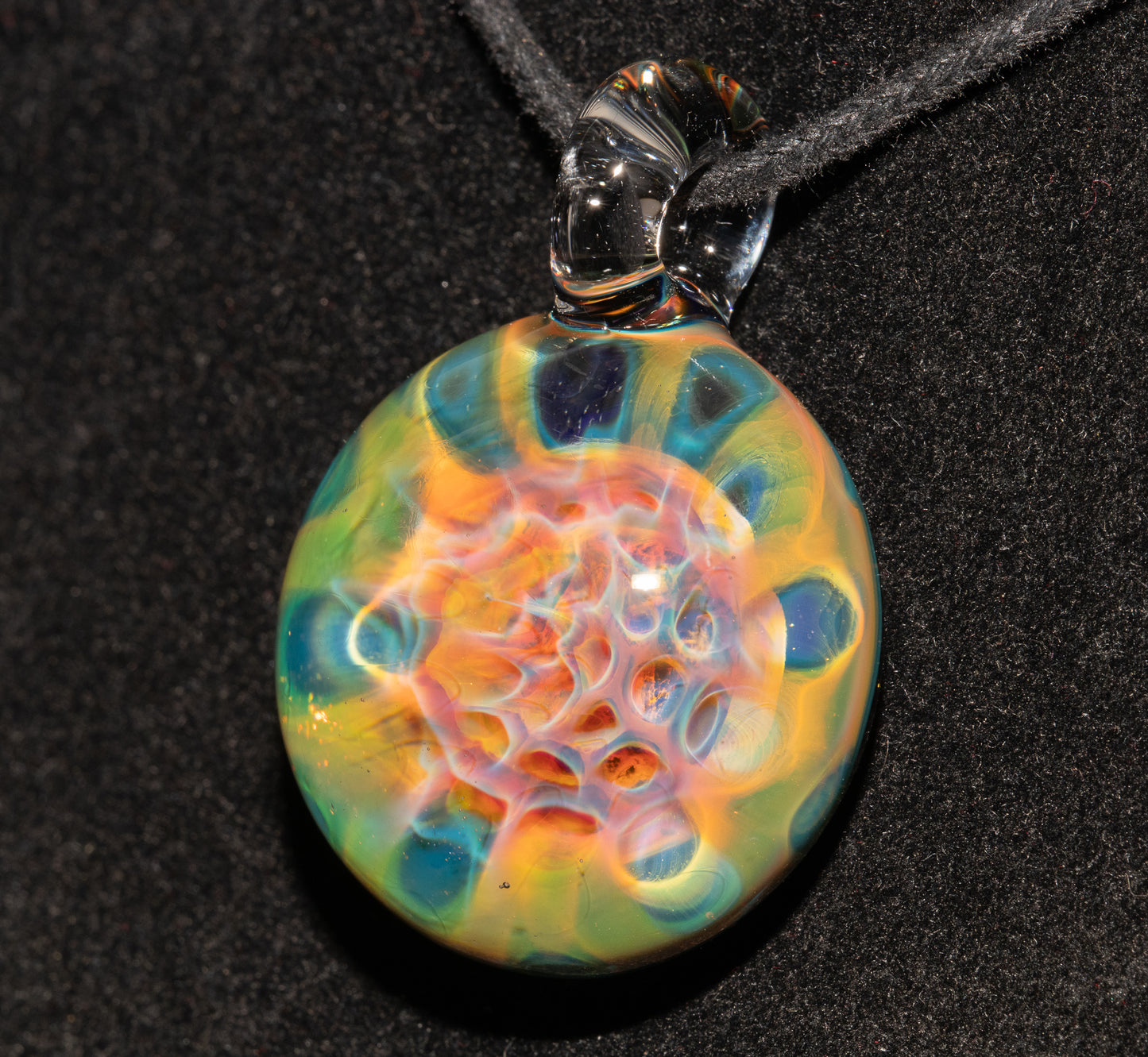 Ethereal Fumed Pendant | Heady Borosilicate Jewelry | Lotus Pod Glass Necklace | Galactic Depth Art