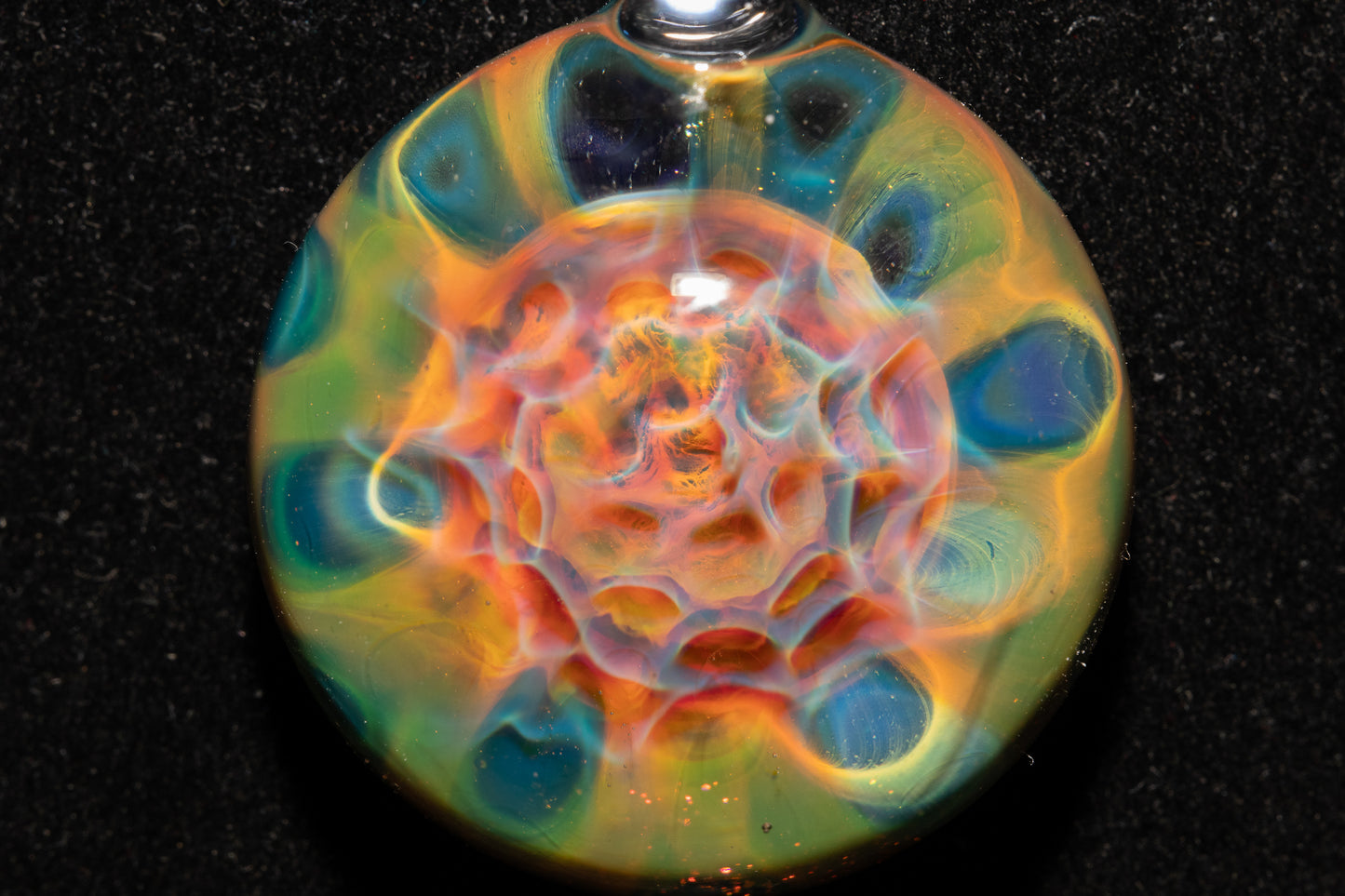 Ethereal Fumed Pendant | Heady Borosilicate Jewelry | Lotus Pod Glass Necklace | Galactic Depth Art
