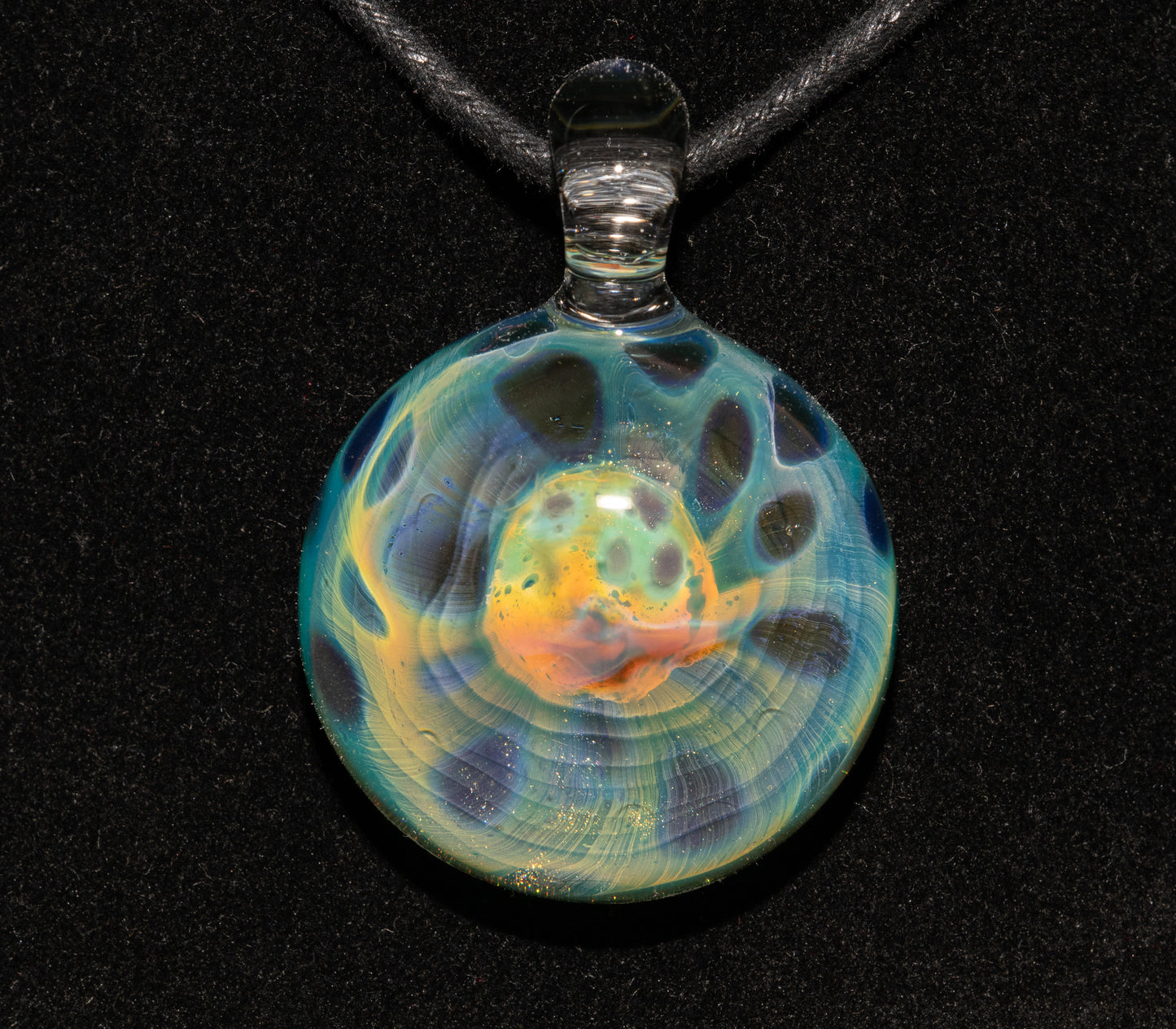 Ethereal Fumed Pendant | Galactic Depth Art | Lotus Pod Glass Necklace | Heady Borosilicate Jewelry