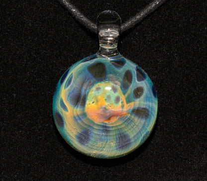 Ethereal Fumed Pendant | Galactic Depth Art | Lotus Pod Glass Necklace | Heady Borosilicate Jewelry