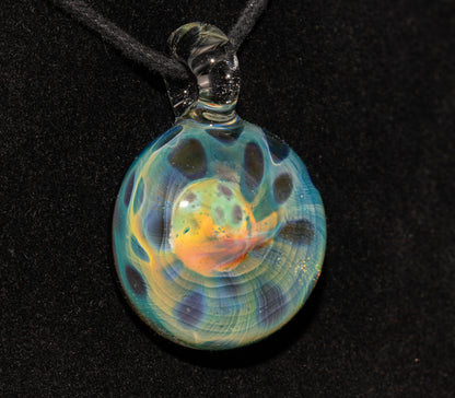 Ethereal Fumed Pendant | Galactic Depth Art | Lotus Pod Glass Necklace | Heady Borosilicate Jewelry