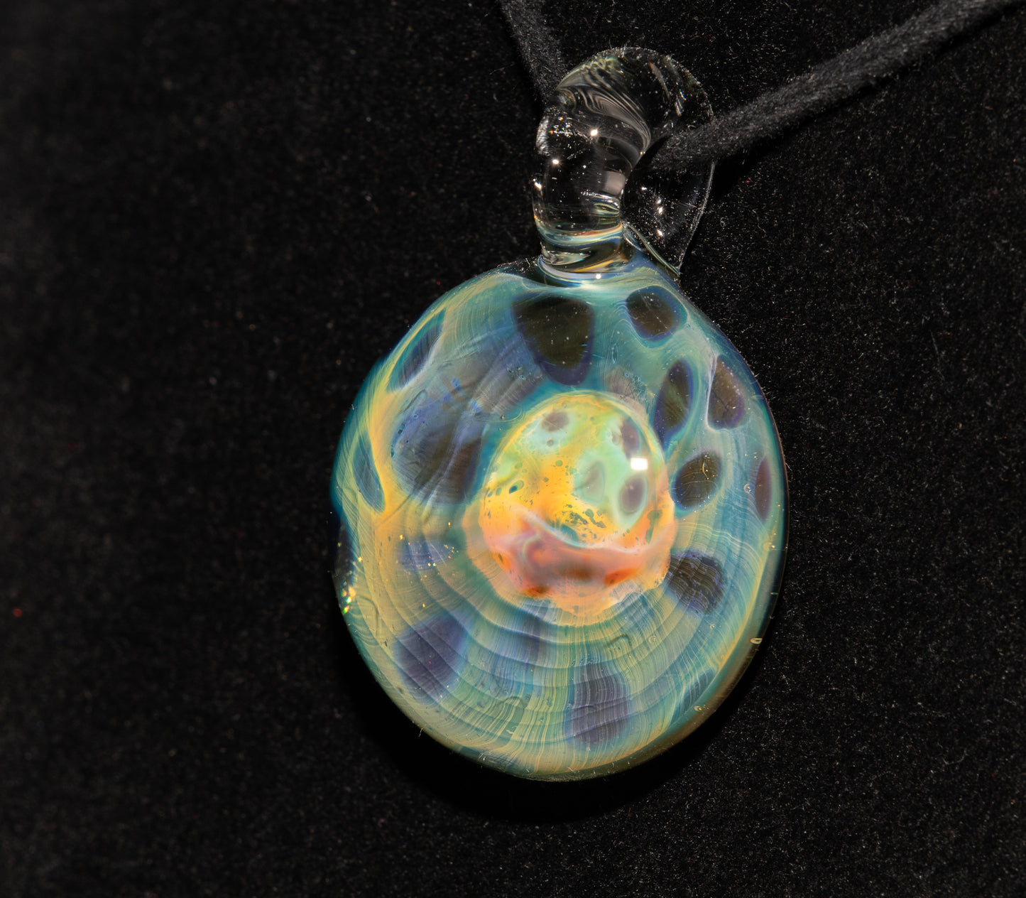 Ethereal Fumed Pendant | Galactic Depth Art | Lotus Pod Glass Necklace | Heady Borosilicate Jewelry