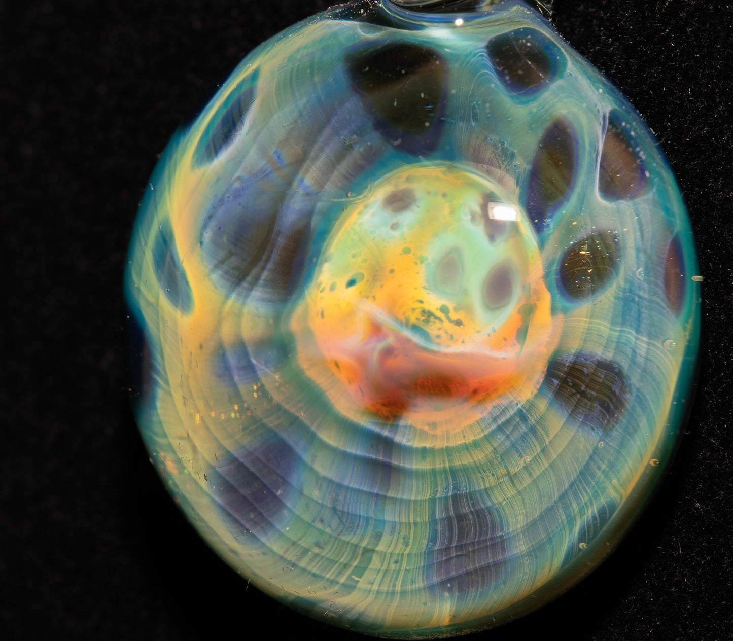 Ethereal Fumed Pendant | Galactic Depth Art | Lotus Pod Glass Necklace | Heady Borosilicate Jewelry