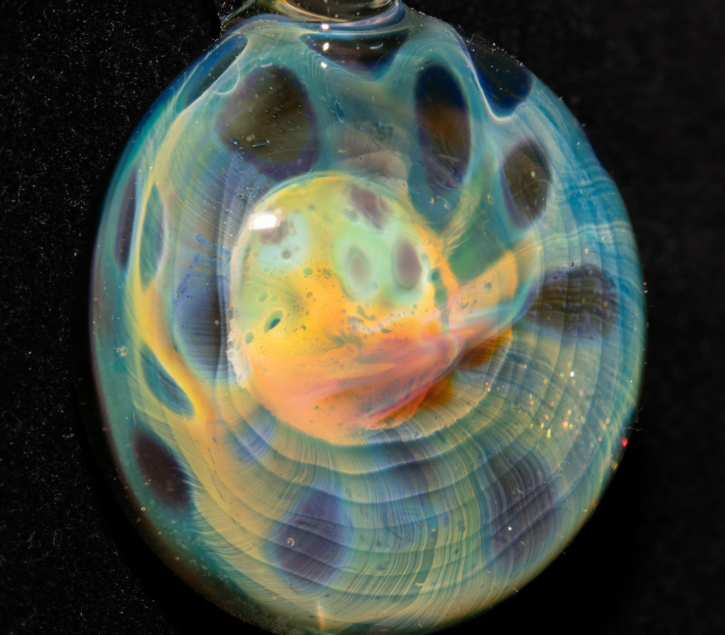 Ethereal Fumed Pendant | Galactic Depth Art | Lotus Pod Glass Necklace | Heady Borosilicate Jewelry