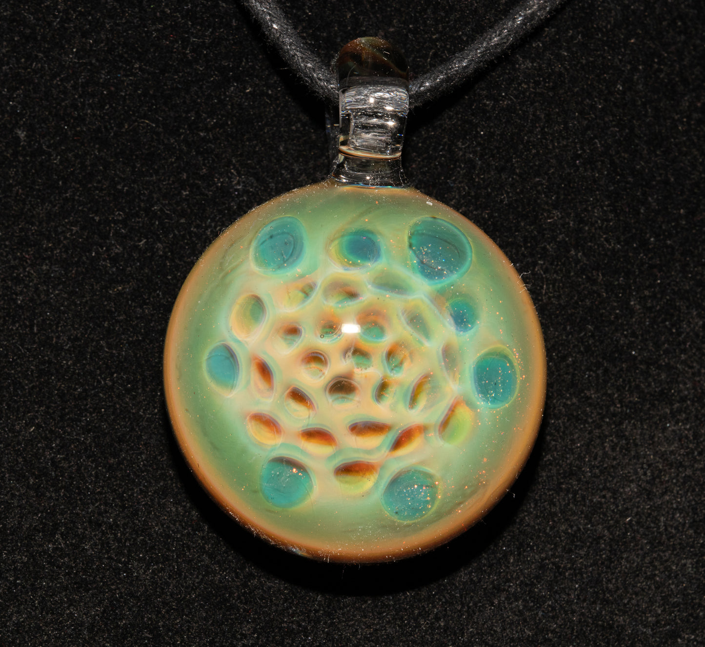 Borosilicate Jewelry | Ethereal Fumed Pendant | Galactic Depth Art Creation | Honeycomb Glass Necklace