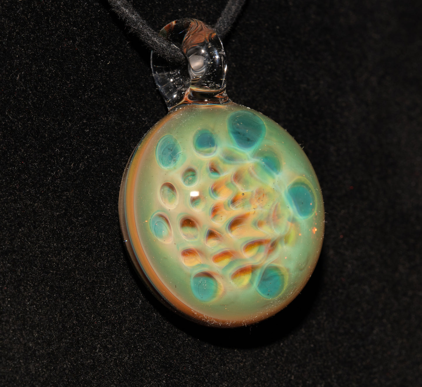 Borosilicate Jewelry | Ethereal Fumed Pendant | Galactic Depth Art Creation | Honeycomb Glass Necklace