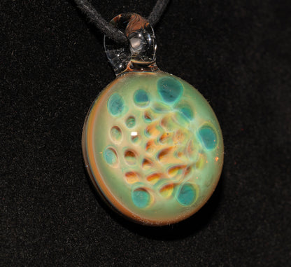 Borosilicate Jewelry | Ethereal Fumed Pendant | Galactic Depth Art Creation | Honeycomb Glass Necklace