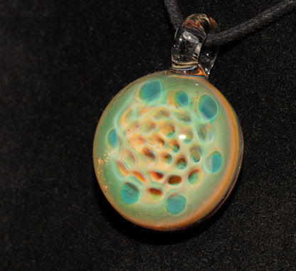 Borosilicate Jewelry | Ethereal Fumed Pendant | Galactic Depth Art Creation | Honeycomb Glass Necklace