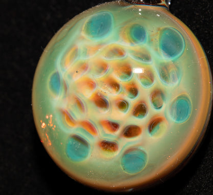 Borosilicate Jewelry | Ethereal Fumed Pendant | Galactic Depth Art Creation | Honeycomb Glass Necklace