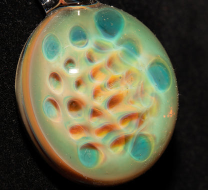 Borosilicate Jewelry | Ethereal Fumed Pendant | Galactic Depth Art Creation | Honeycomb Glass Necklace