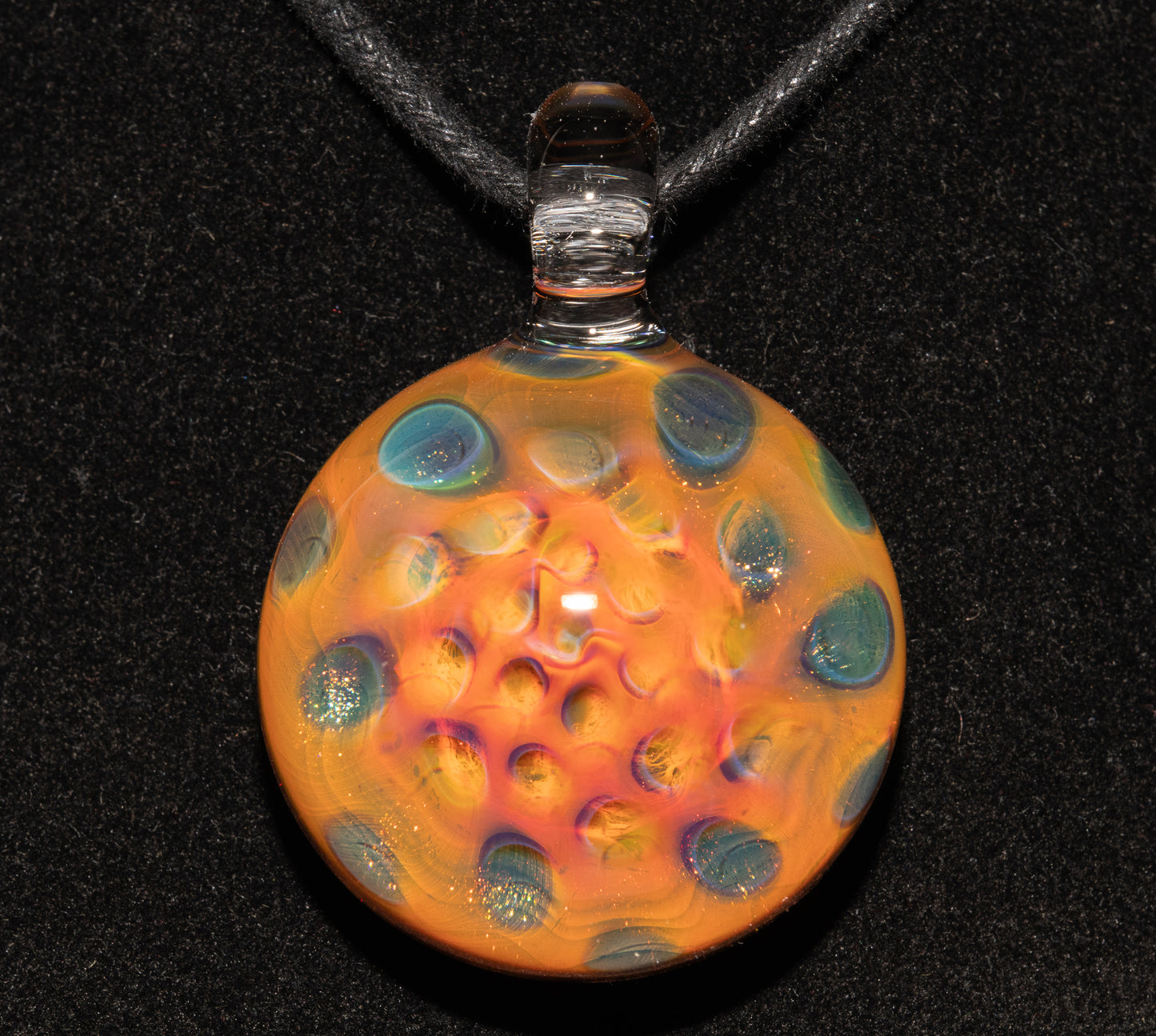 Lotus Pod Glass Necklace | Heady Borosilicate Jewelry | Ethereal Fumed Pendant | Galactic Depth Art