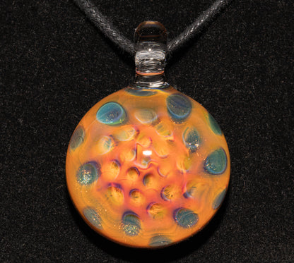 Lotus Pod Glass Necklace | Heady Borosilicate Jewelry | Ethereal Fumed Pendant | Galactic Depth Art