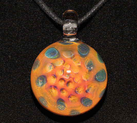 Lotus Pod Glass Necklace | Heady Borosilicate Jewelry | Ethereal Fumed Pendant | Galactic Depth Art
