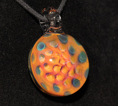 Lotus Pod Glass Necklace | Heady Borosilicate Jewelry | Ethereal Fumed Pendant | Galactic Depth Art