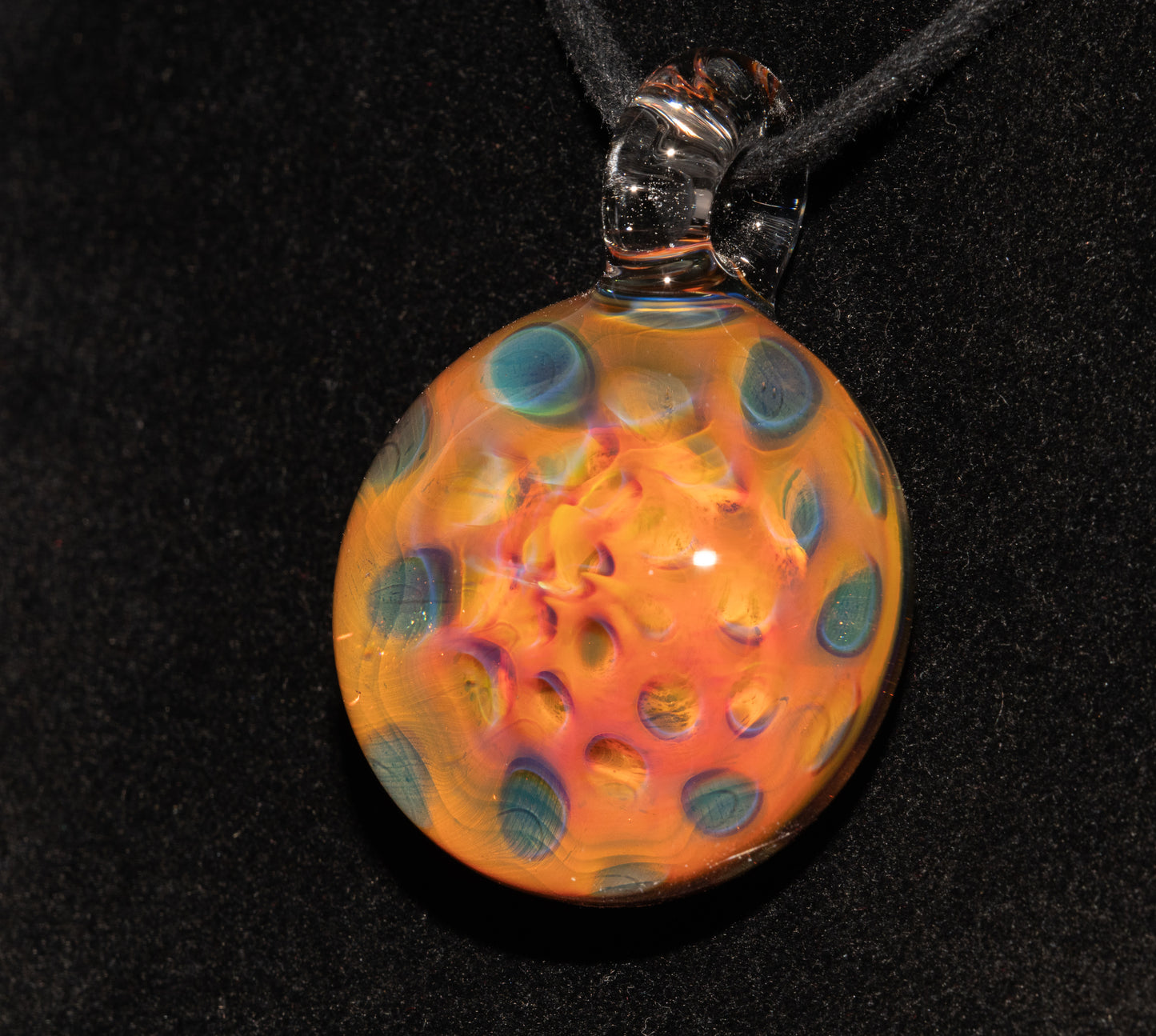 Lotus Pod Glass Necklace | Heady Borosilicate Jewelry | Ethereal Fumed Pendant | Galactic Depth Art