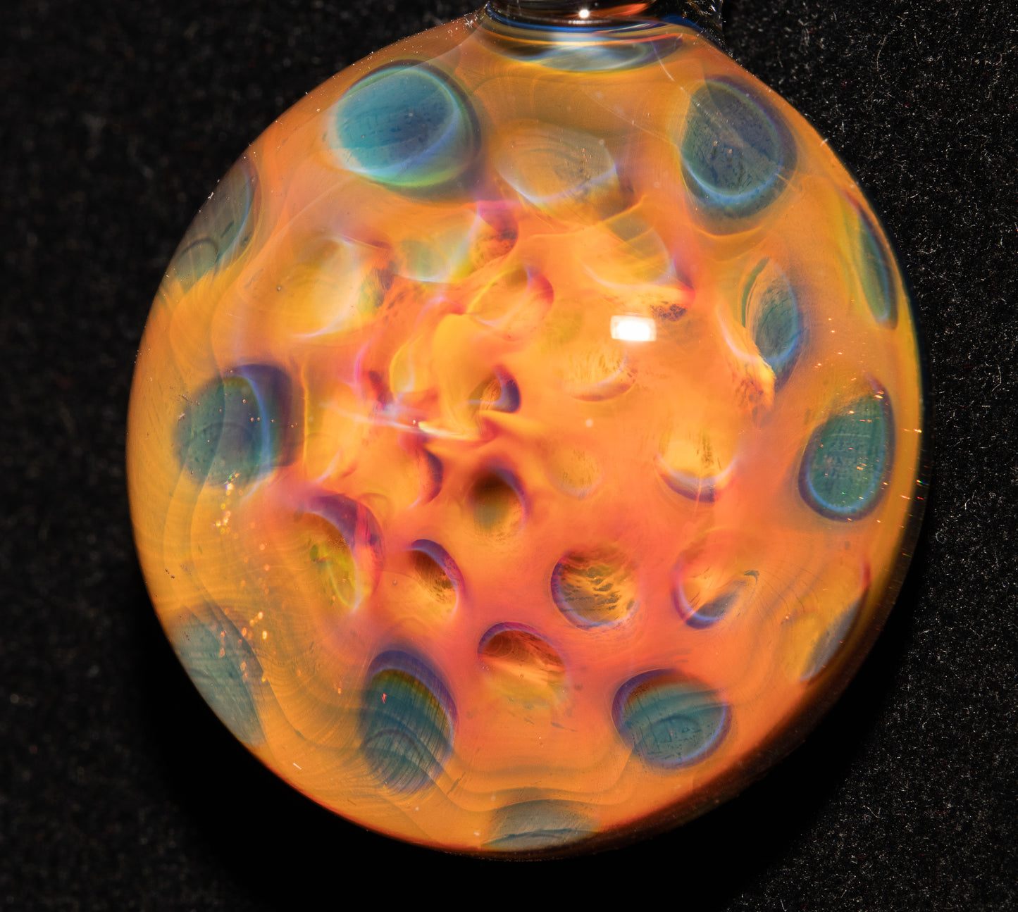 Lotus Pod Glass Necklace | Heady Borosilicate Jewelry | Ethereal Fumed Pendant | Galactic Depth Art