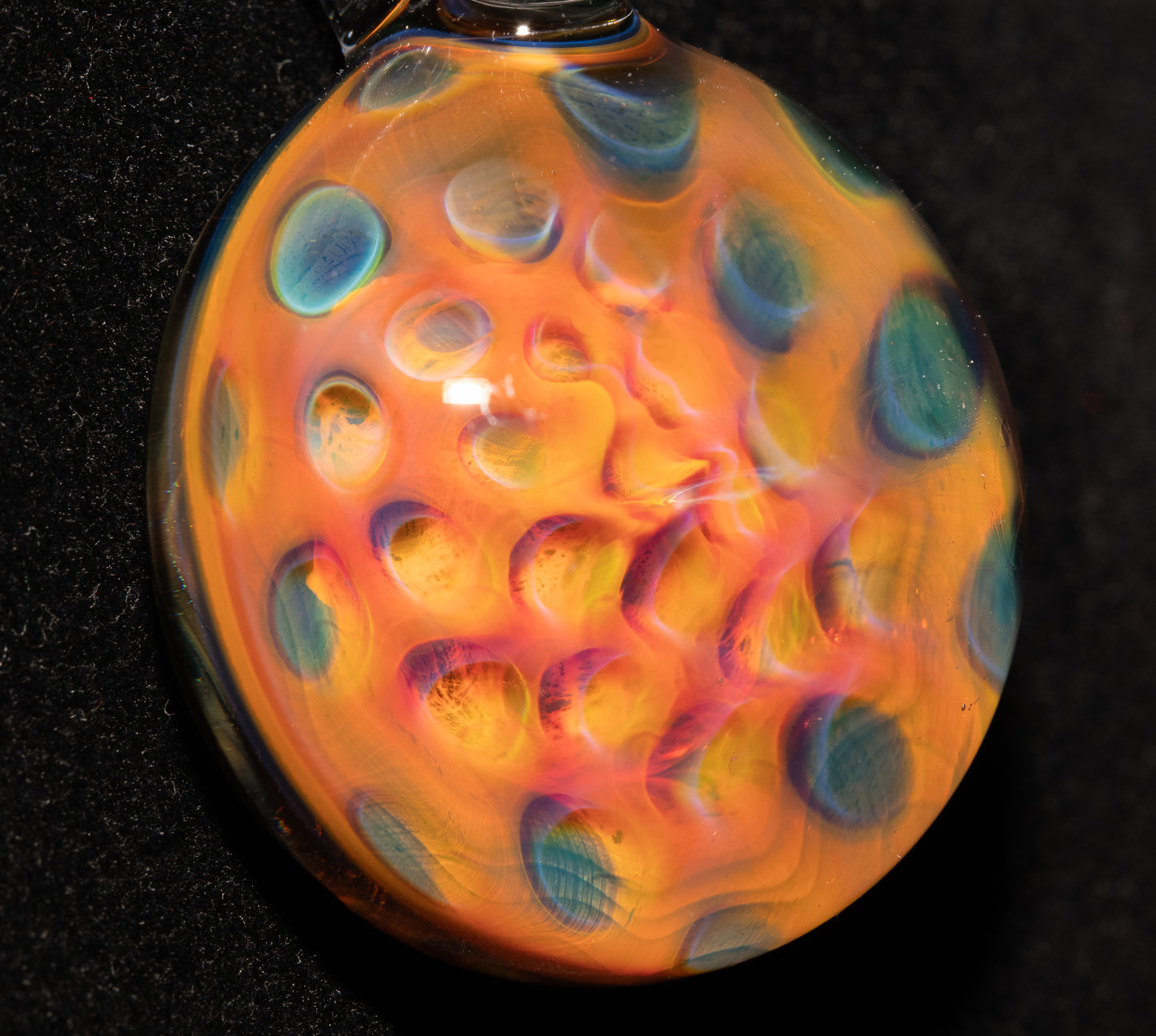 Lotus Pod Glass Necklace | Heady Borosilicate Jewelry | Ethereal Fumed Pendant | Galactic Depth Art