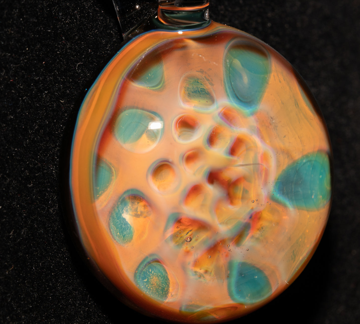 Galactic Depth Art Creation | Honeycomb Glass Necklace | Ethereal Fumed Pendant | Borosilicate Jewelry