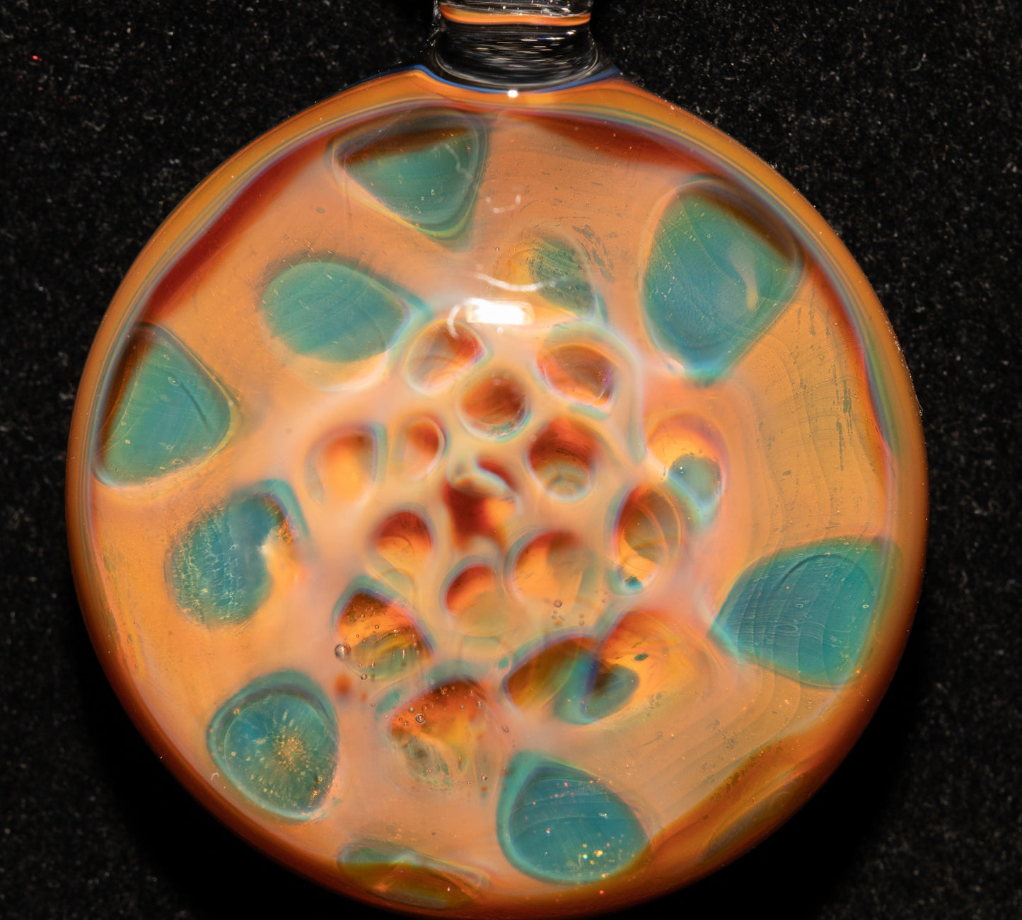 Galactic Depth Art Creation | Honeycomb Glass Necklace | Ethereal Fumed Pendant | Borosilicate Jewelry
