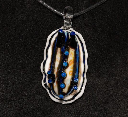 Handmade Glass Sea Slug Pendant | Nudibranch Ocean Art Necklace | Saltwater Reef Borosilicate Jewelry | Coastal Festival Style