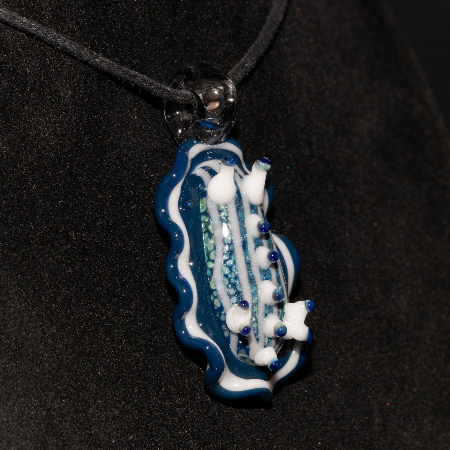 Glass Reef Nudibranch | Sea Slug Pendant Necklace | Saltwater Ocean Inspired Jewelry | Festival Beach Art Gift