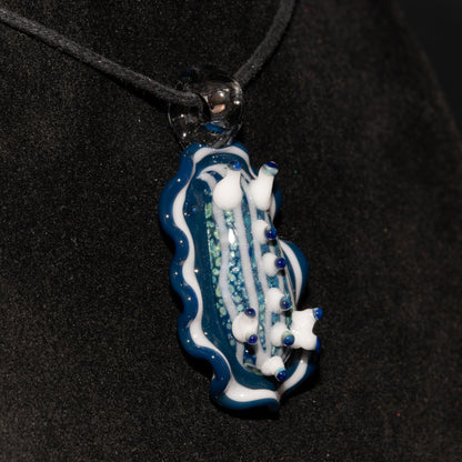 Glass Reef Nudibranch | Sea Slug Pendant Necklace | Saltwater Ocean Inspired Jewelry | Festival Beach Art Gift