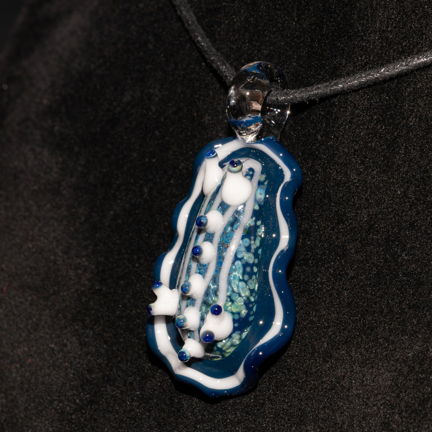 Glass Reef Nudibranch | Sea Slug Pendant Necklace | Saltwater Ocean Inspired Jewelry | Festival Beach Art Gift