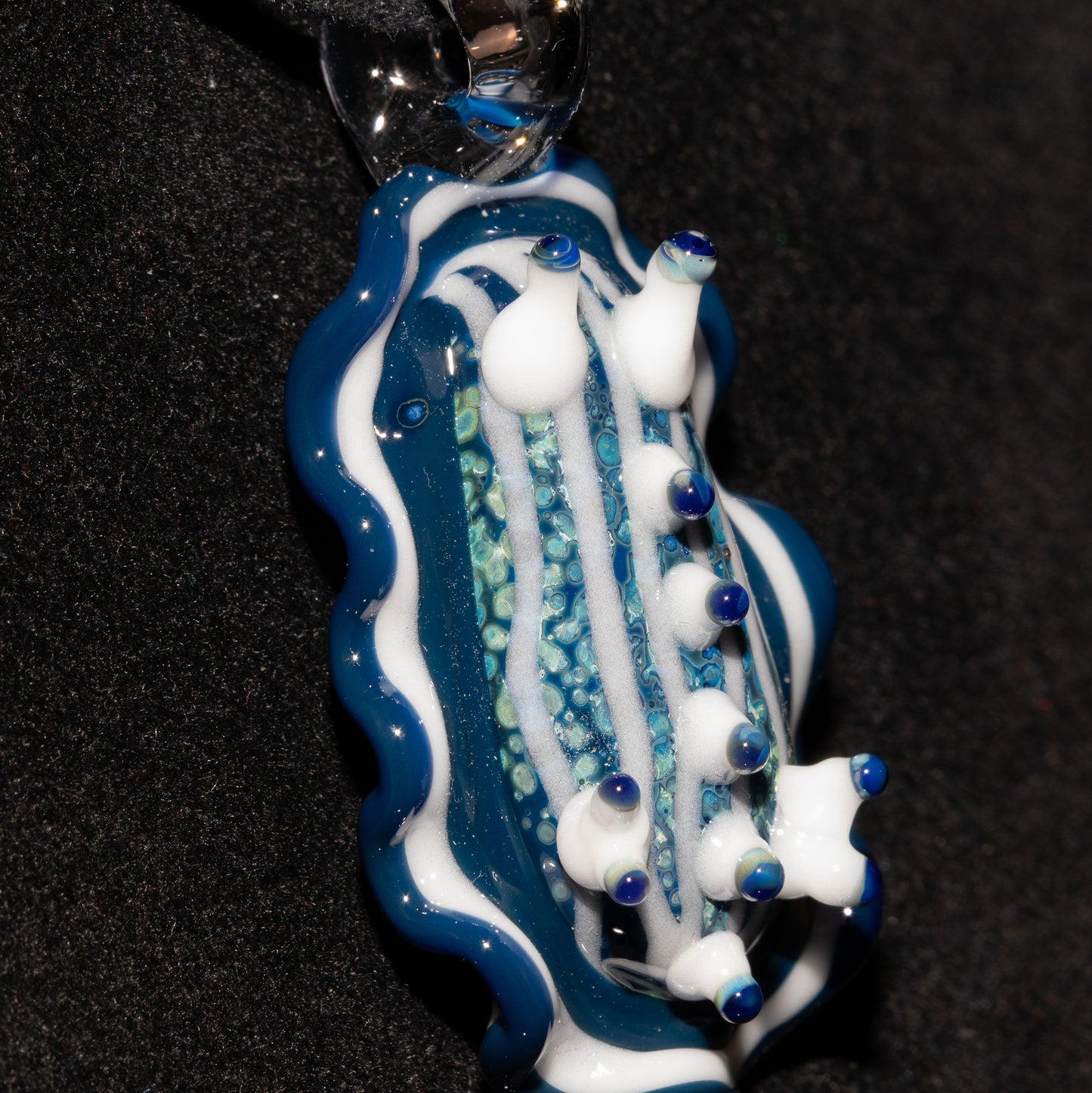 Glass Reef Nudibranch | Sea Slug Pendant Necklace | Saltwater Ocean Inspired Jewelry | Festival Beach Art Gift