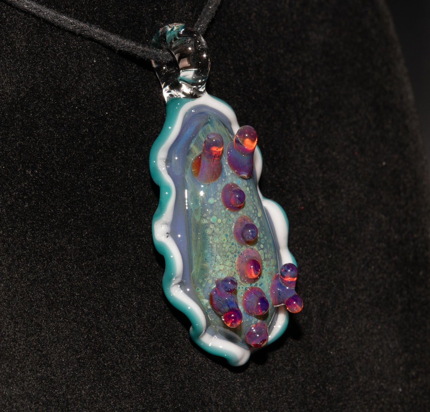 Glass Nudibranch Pendant | Sea Slug Ocean Jewelry | Borosilicate Beach Coral Reef Necklace | Summer Festival Lagoon Vibes