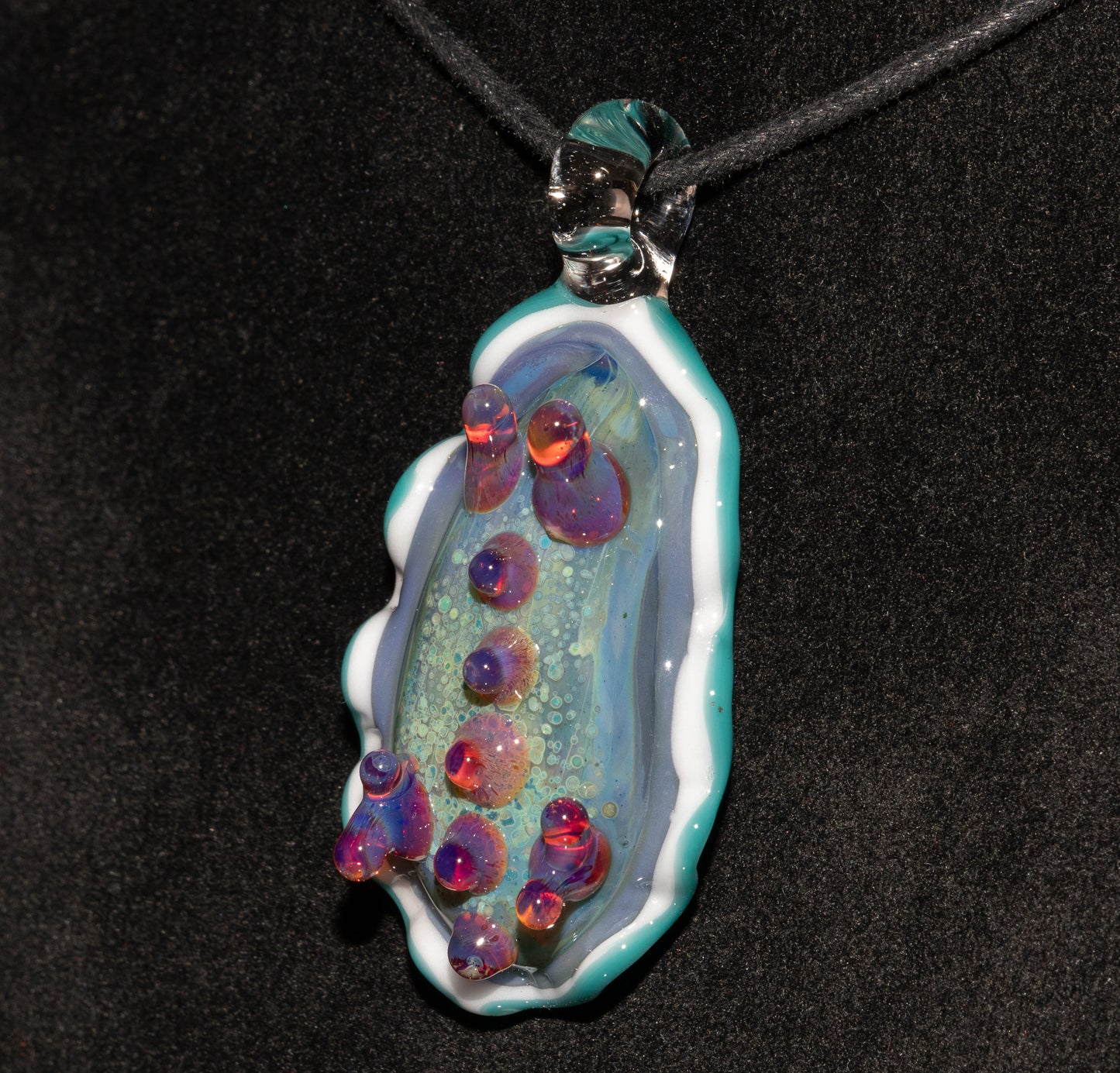 Glass Nudibranch Pendant | Sea Slug Ocean Jewelry | Borosilicate Beach Coral Reef Necklace | Summer Festival Lagoon Vibes