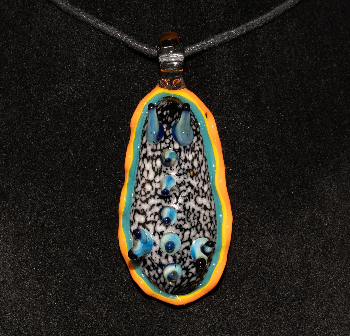 Hand Blown Glass Sea Slug | Nudibranch Pendant Necklace | Ocean Reef Borosilicate Art | Coastal Beach Summer Jewelry